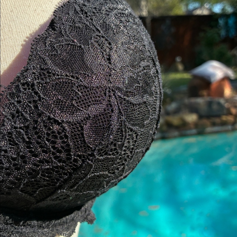 PINK Victoria's Secret Black Lace Push-Up Bra 36DD - Picture 9 of 9